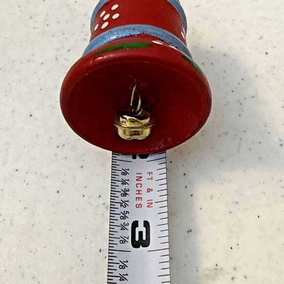 Vtg Wooden Christmas Ornament 8 Lot Rocking Horse Nutcracker Bell Bear Tree - Picture 12 of 16